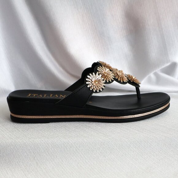 Size 7M - ITALIAN Shoemakers Women's Rona Wedge Thong Sandal - Flip Flops - Picture 6 of 10